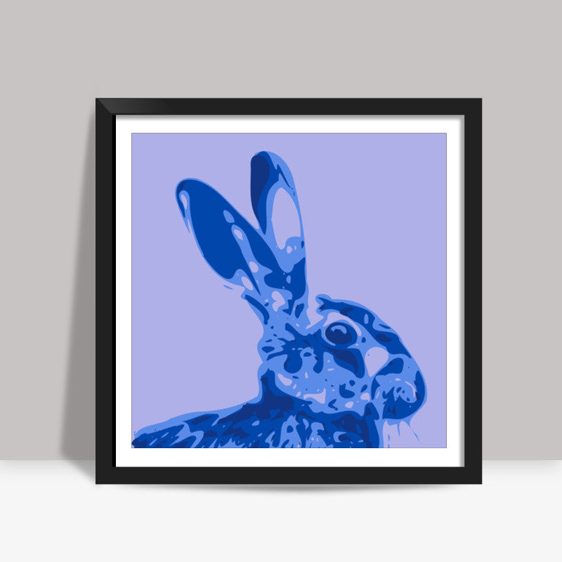 Abstract Hare blue Square Art