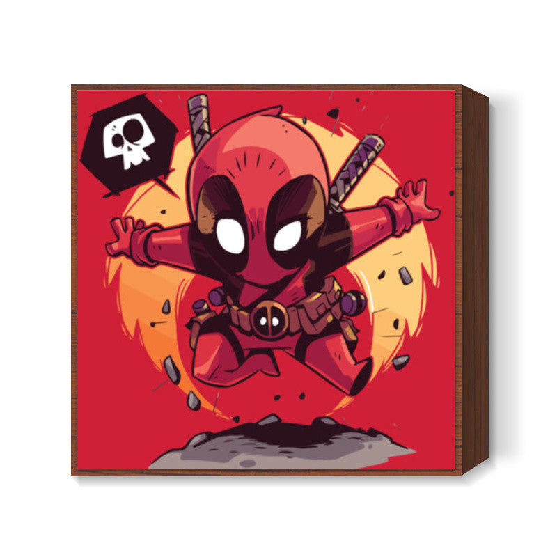 Deadpool Cartoon Square Art Prints