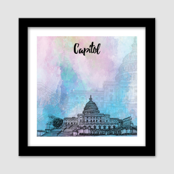 United States Capitol Premium Square Italian Wooden Frames