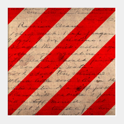 Vintage Red Stripes Square Art Prints