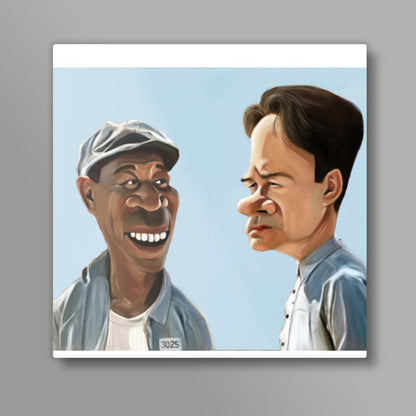 The Shawshank Redemption Caricature Square Art Prints