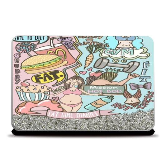 Fat Girl Diaries Doodle Laptop Skins