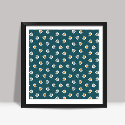 Blue and Yellow Floral Square Art Prints