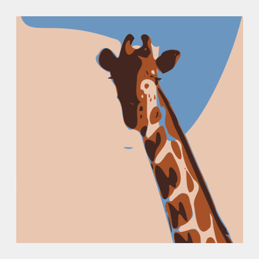 Square Art Prints, Abstract Giraffe Default Square Art