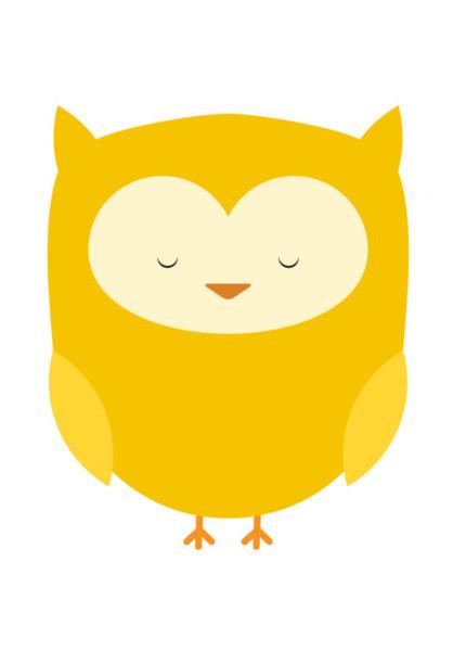 PosterGully Specials, Cute Yellow Owl Wall Art