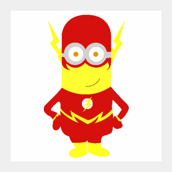 Square Art Prints, Minion as Flash FanArt Square Art Print