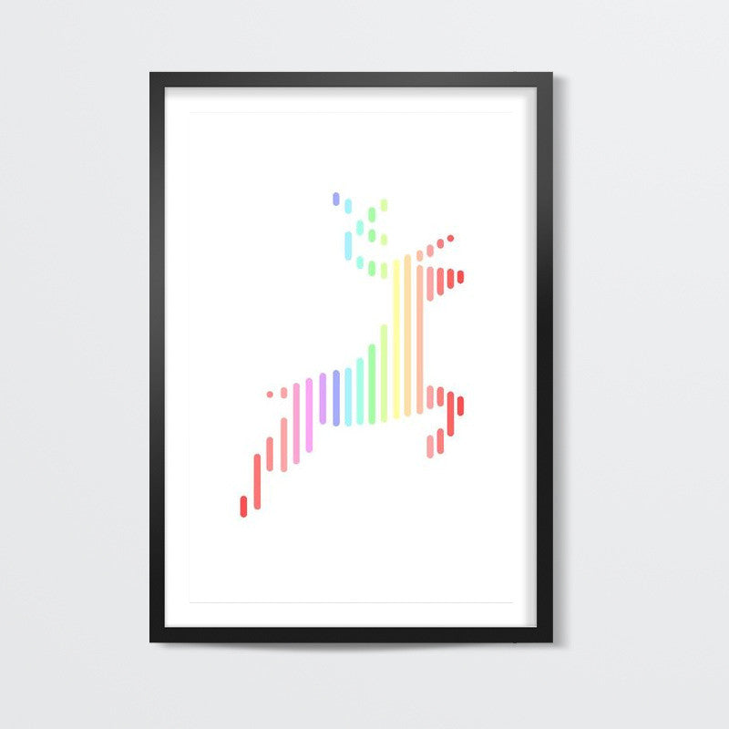 rainbow deer Wall Art | Bhaumik Mistry