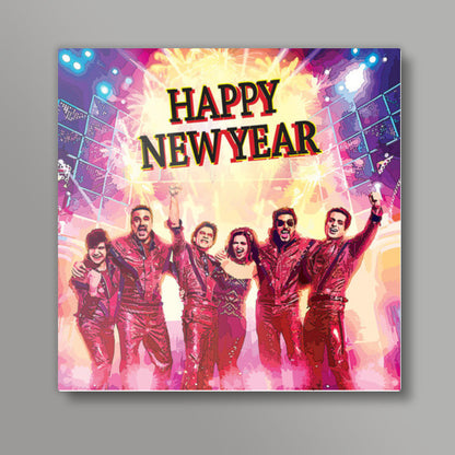 Happy New Year #srk#deepika#yrf Square Art Prints