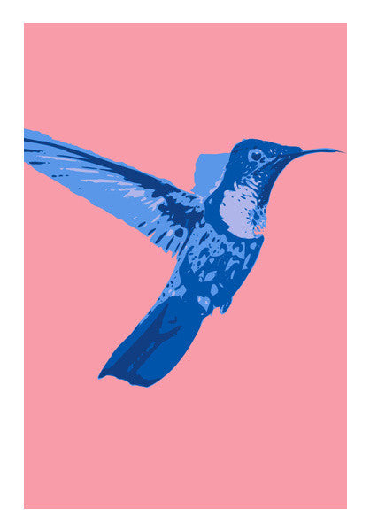 Wall Art, Abstract humming bird blue Wall Art