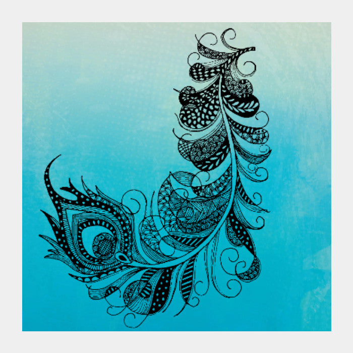 Square Art Prints, Feather Square Art Print | Svayamkriti, - PosterGully