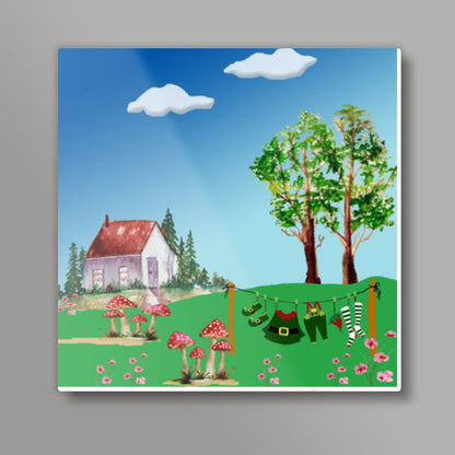 Colorful Nursery Whimsical Illustration Childrens Square Art Prints