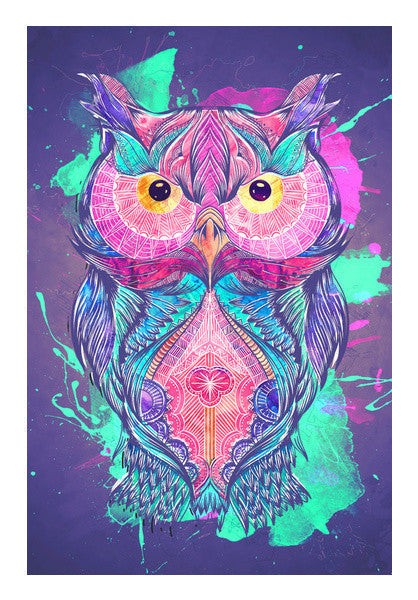 The Night Owl Watercolour Digital Art PosterGully Specials