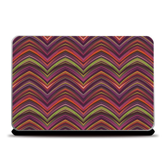 Vibrant Multicolor Retro Abstract Chevron Striped Pattern Laptop Skins