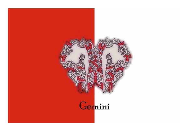 Wall Art, Gemini Zodiac Zenscrawl Wall Art