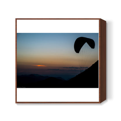 Gliding at dusk Square Art Prints