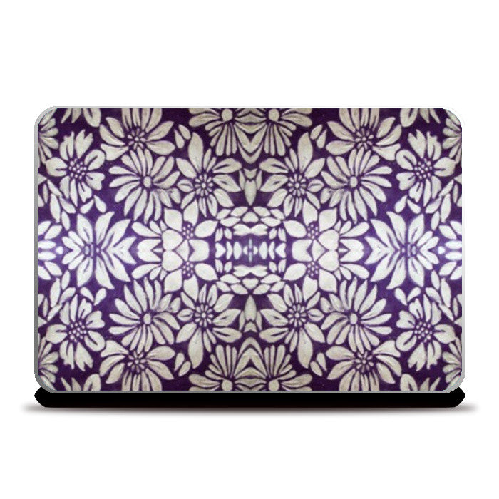 Laptop Skins, Purple Silver Floral Pattern Laptop Skin