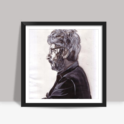 Sanjay Leela Bhansali is the man in black Square Art Prints