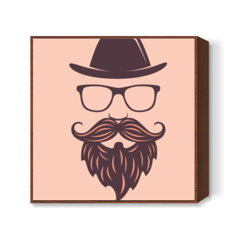 Beard Hipster Square Art Prints