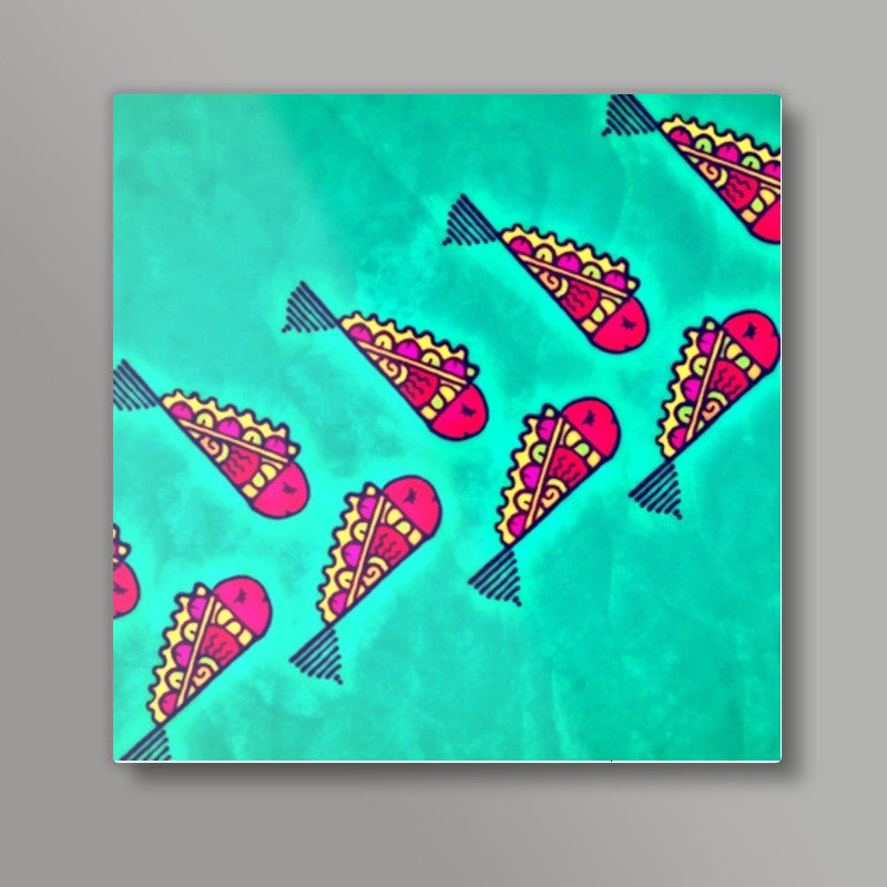 Quirky Fish Zenscrawl Square Art Prints