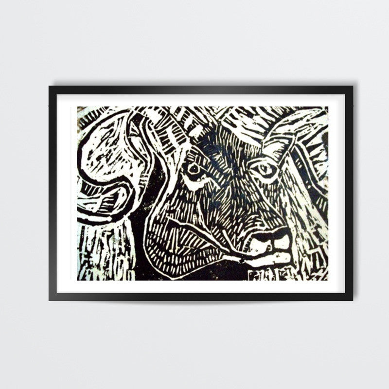 The Ram- Linocut Wall Art