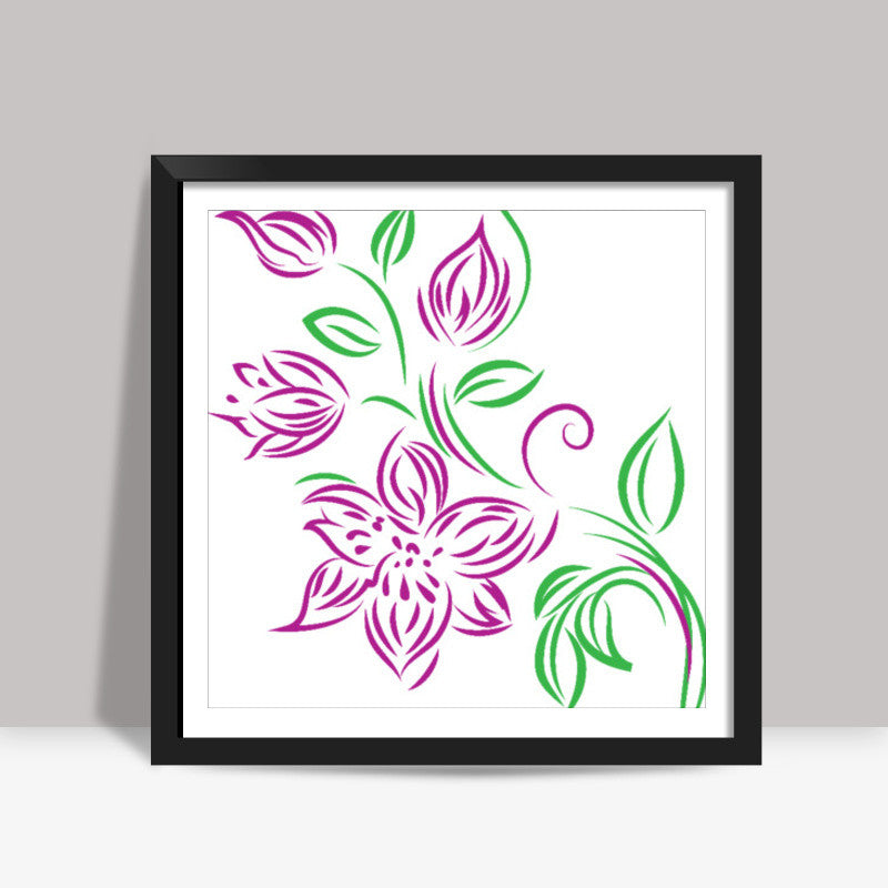 Floral Motif Square Art Prints