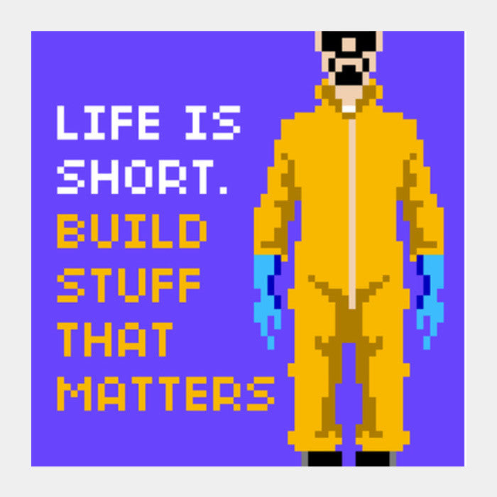 Pixelvana - Life Is Short - Pixel Motivation Square Art Prints PosterGully Specials