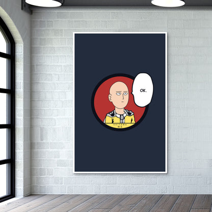 One Punch Man Saitama Ok Wall Art