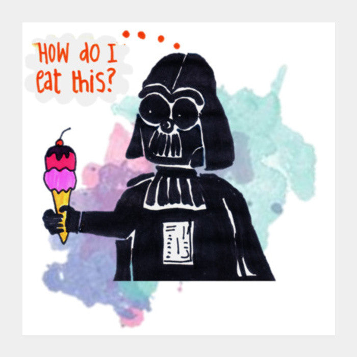 Funny Darth Vader Square Art Prints