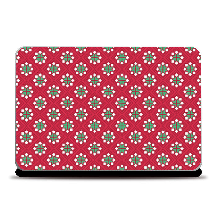 Abstract red and green pattern Laptop Skins