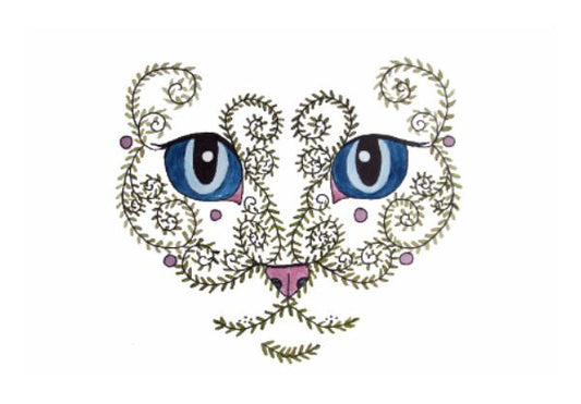 PosterGully Specials, Big Eyes Cat Face Design Wall Art