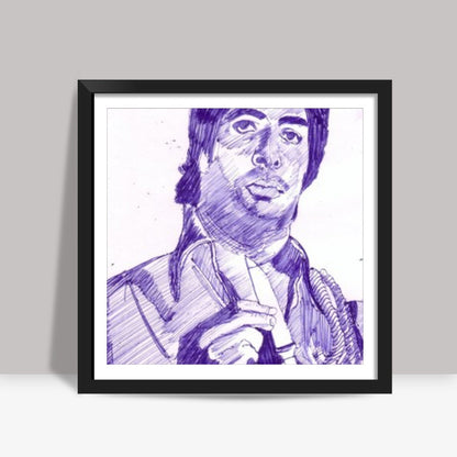 Bollywood superstar Amitabh Bachchan in his angry young man avatar Square Art Prints