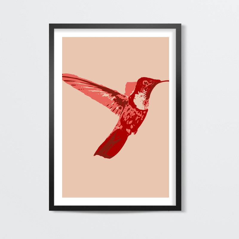 Abstract humming bird red Wall Art