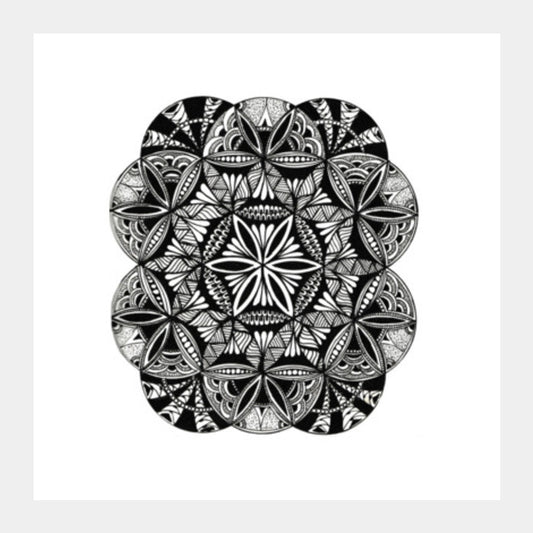 Zen-Flower of Life Square Art Prints