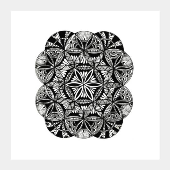 Zen-Flower Of Life Square Art Prints PosterGully Specials