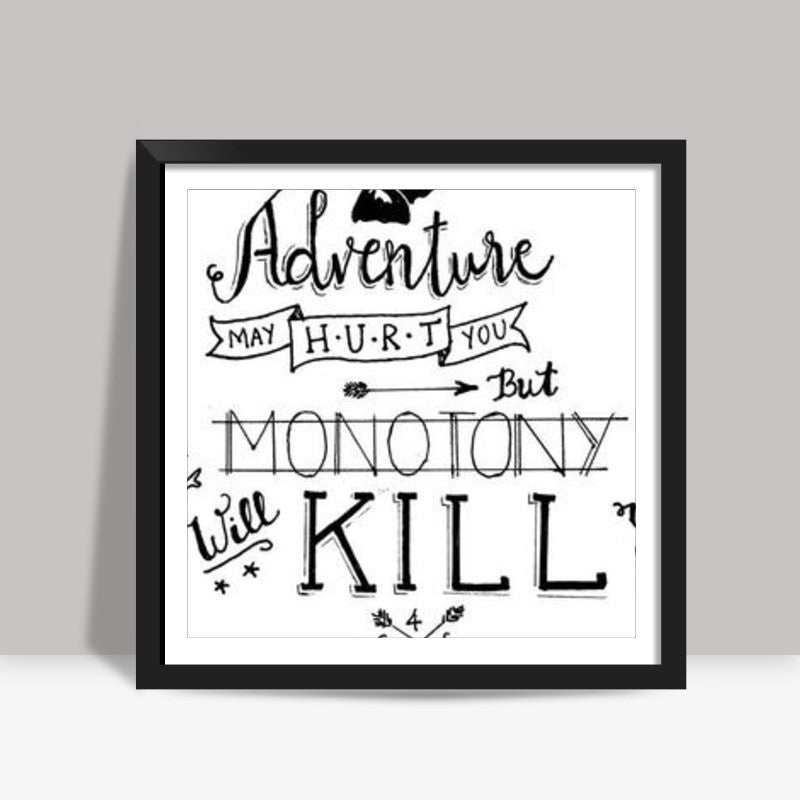 Adventure Quote Square Art Prints