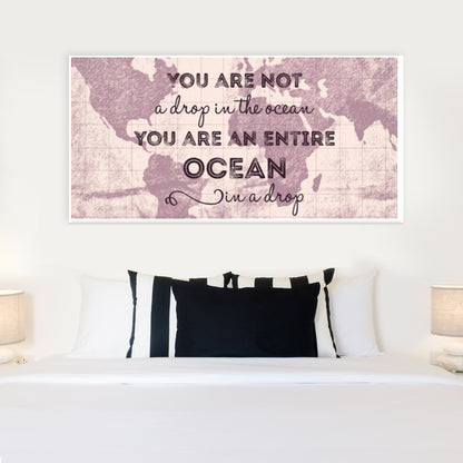 Motivational Quote World Map Door Poster