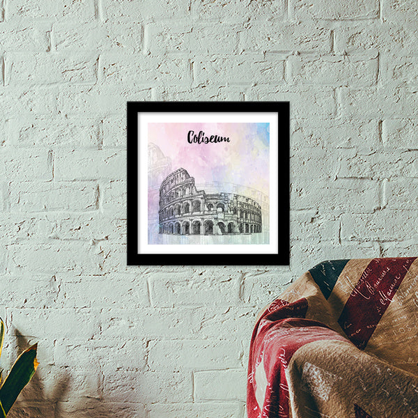 Coliseum Oval Amphitheatre - Rome Premium Square Italian Wooden Frames