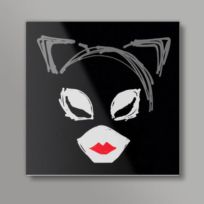 Catwoman Batman Minimal Sketch Doodle Artwork (Comicbook/Superhero/Movies) Square Art Prints