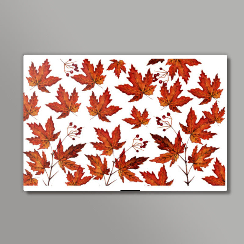 Autumn Maple Leaves Pattern Wall Art l Artist: Seema Hooda