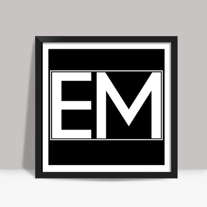 EMINEM | EM | minimal black Square Art Prints