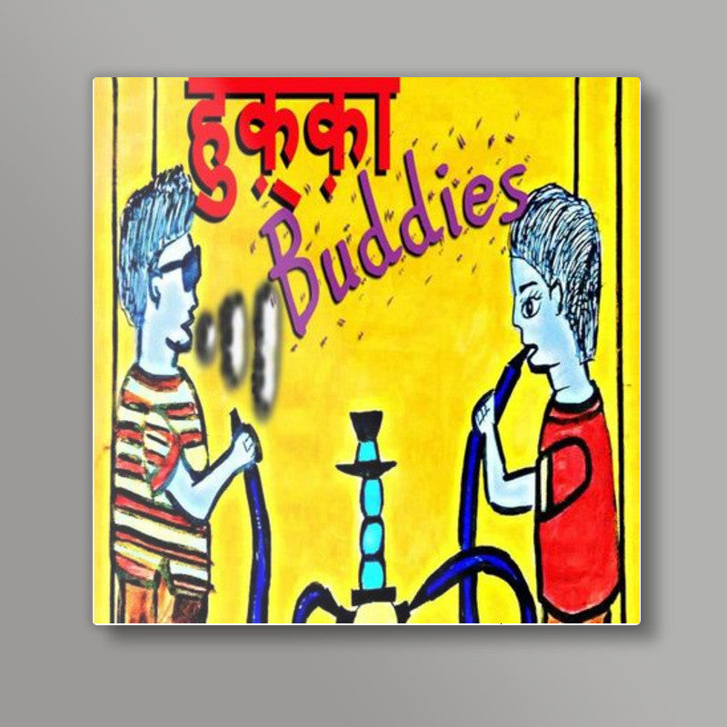 Hookah_buddies Square Art Prints