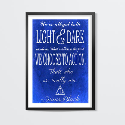 Harry potter Sirius Quote  Wall Art