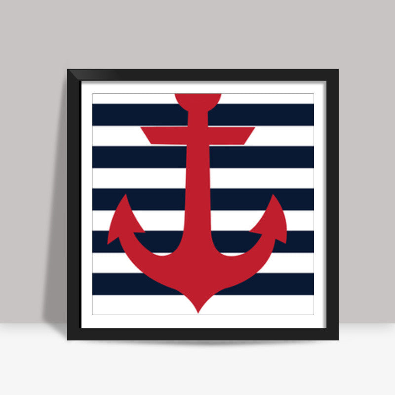 Nautical prints - anchor Square Art Prints