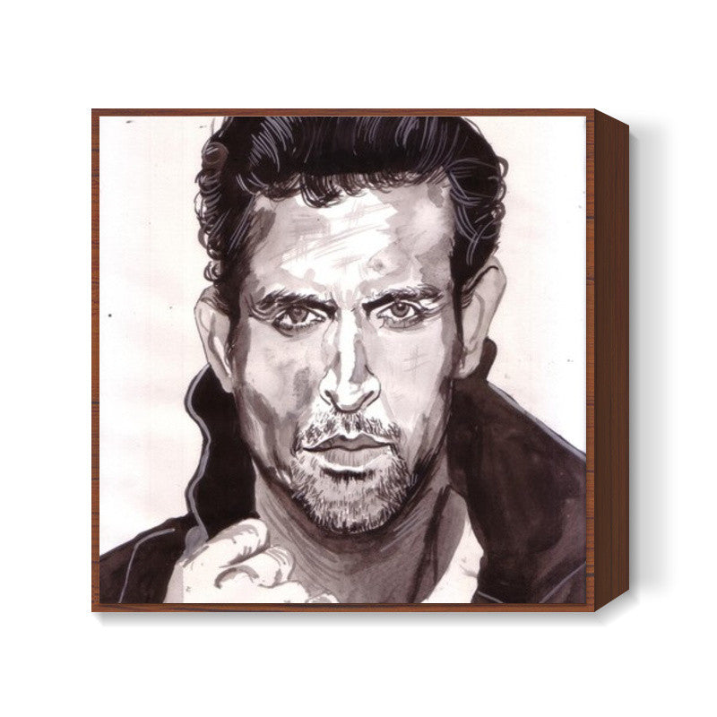 Cool and hot -Hrithik Roshan Square Art Prints