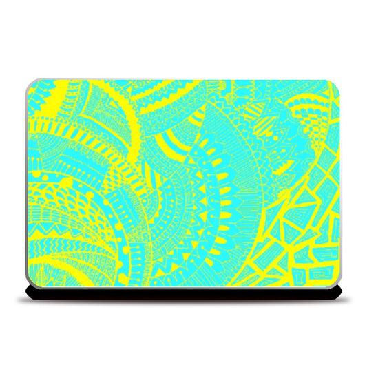 Laptop Skins, Yellow-Blue doodle-laptopskin