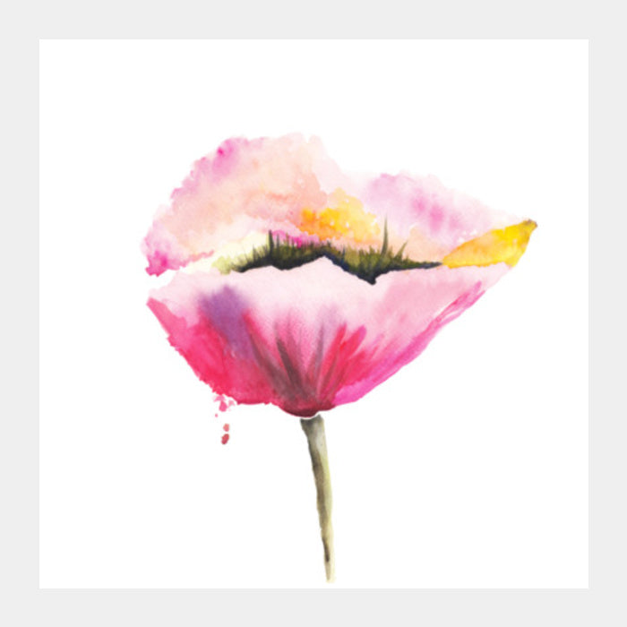 Poppy flower Square Art Prints