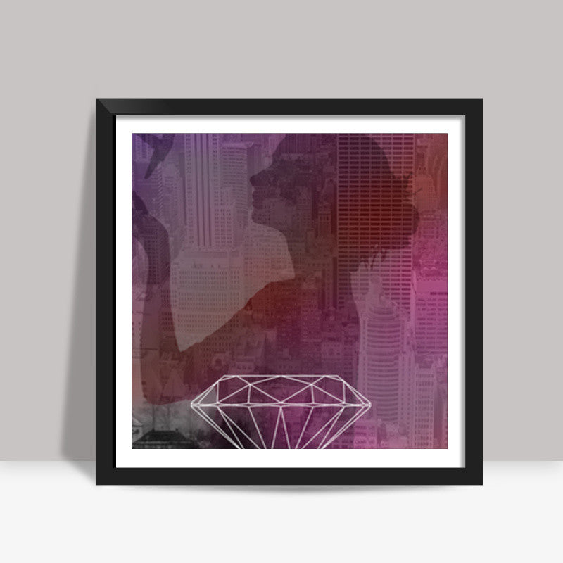 diamond girl from new york Square Art Prints