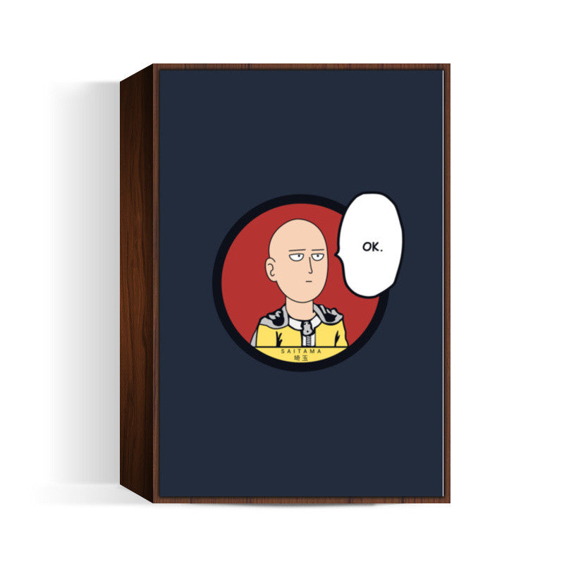 One Punch Man Saitama Ok Wall Art