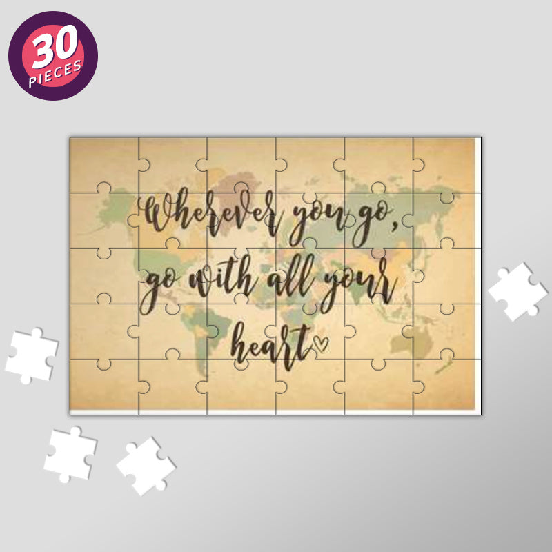 World Map With Text Quotes Jigsaw Puzzles