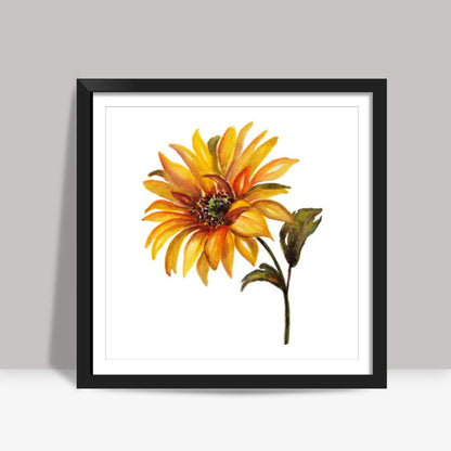 Sunflower Botanical Artistic Watercolor Square Art Prints